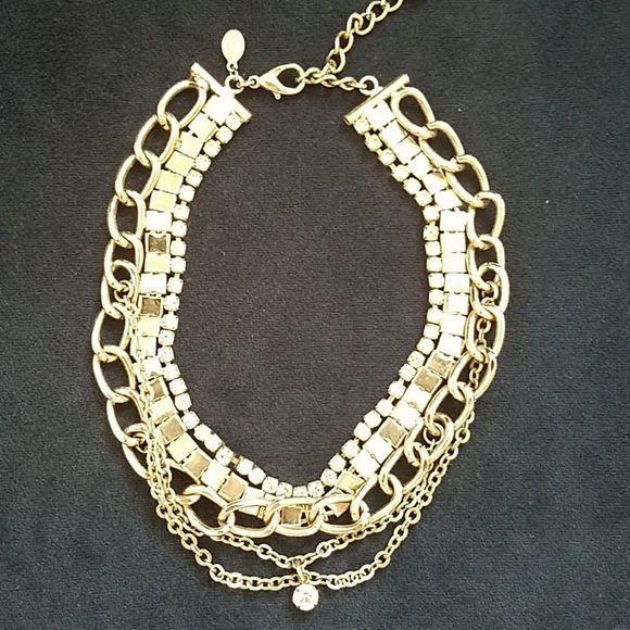 EUC silver and rhinestone pendant choker - Picture 2 of 2